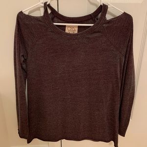 Maroon long sleeve w/ shoulder cut outs